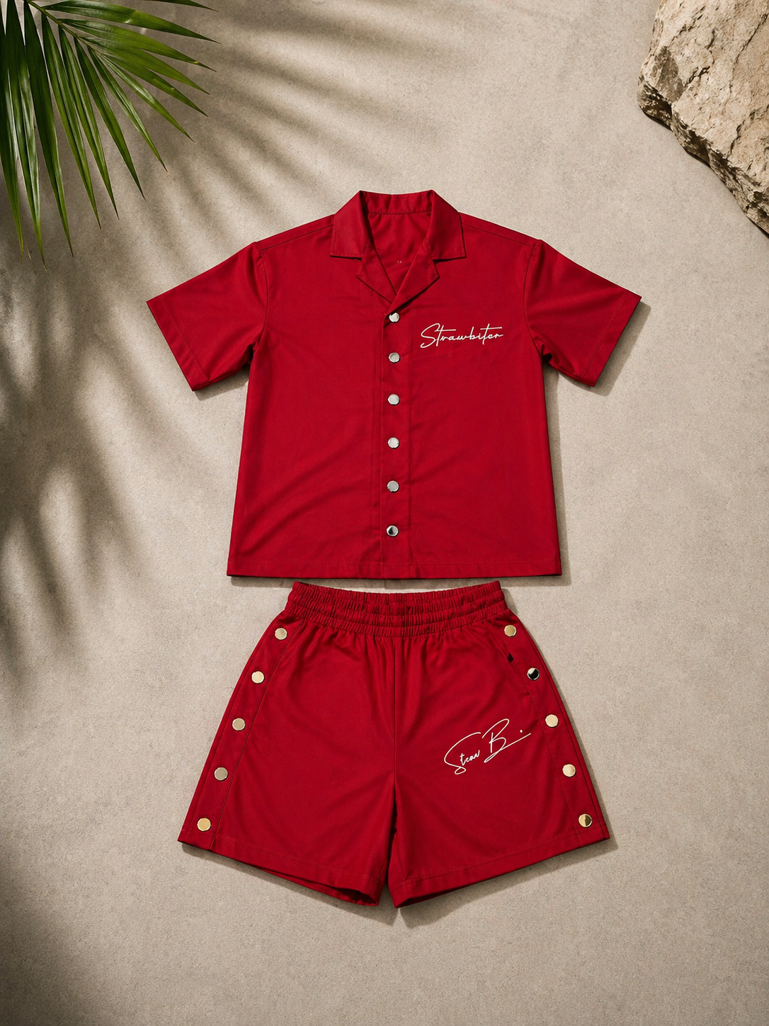 Twill denim Red set